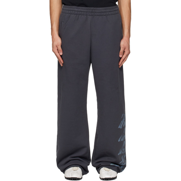  We11done Gray 'we11done' Multi-logo Sweatpants 