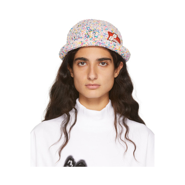  We11done Multicolor Crochet Logo Bucket Hat 