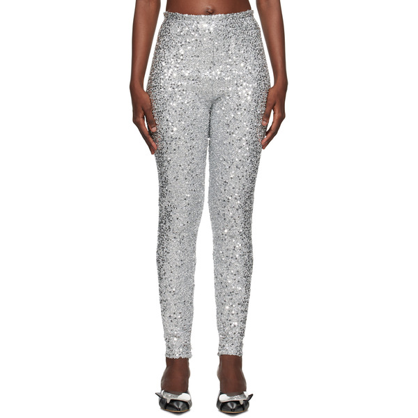  We11done Silver Sequins Leggings 