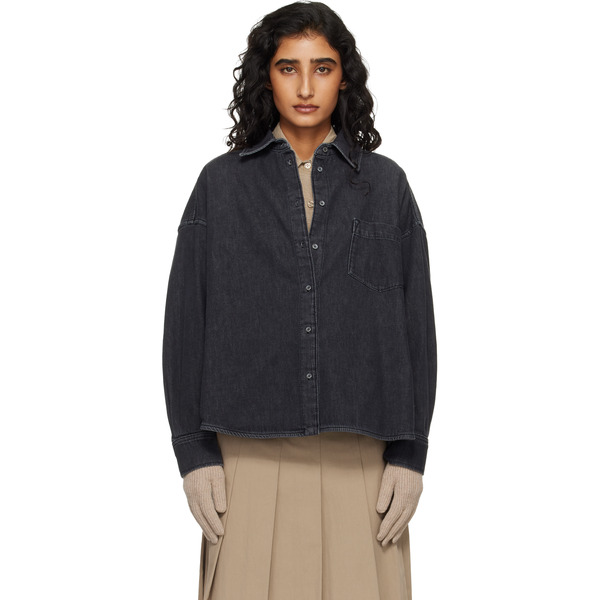  Weekend Max Mara Black Foggia Denim Shirt 