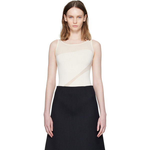  Wolford Off-white Shade Sleeveless String Bodysuit 