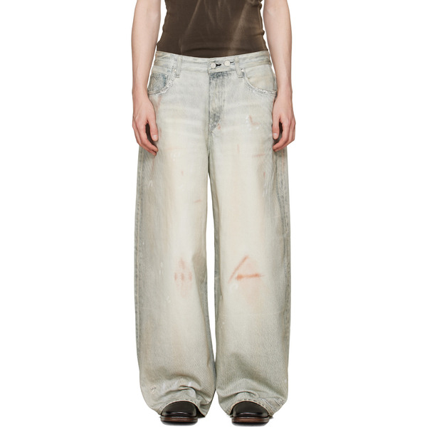  Won Hundred Blue Lyon Printed Denim Jeans 