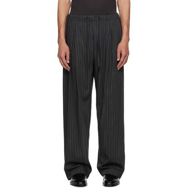  Wooyoungmi Gray Striped String Trousers 