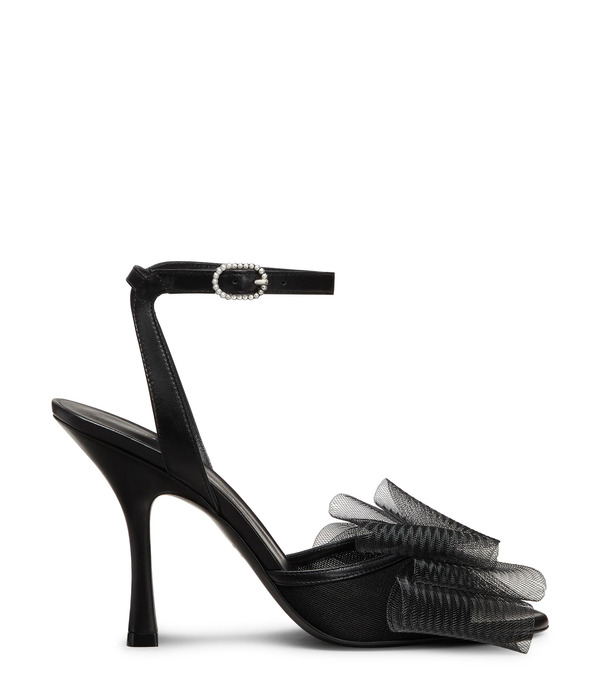  Stuart Weitzman Blushing Bow 100 Sandal - Mujer  Negro 36.5 