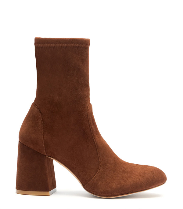  Stuart Weitzman Flareblock 85 Stretch Bootie - Mujer  Deep Coffee 35.5 