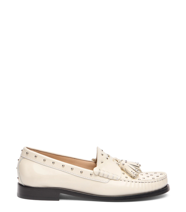  Stuart Weitzman Lottie Sostud Tassel Loafer - Mujer  Cream. 37.5 
