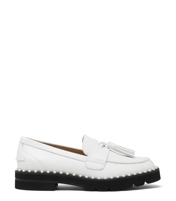  Stuart Weitzman Mila Lift Pearl Loafer - Mujer  Blanco 36.5 