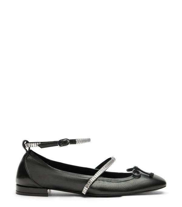  Stuart Weitzman Stefanie Ballet Flat - Mujer  Negro/transparente 40 