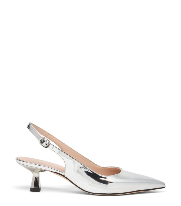  Stuart Weitzman Stuart Sculpt Slingback 50 - Mujer Slingback Silver 39.5 