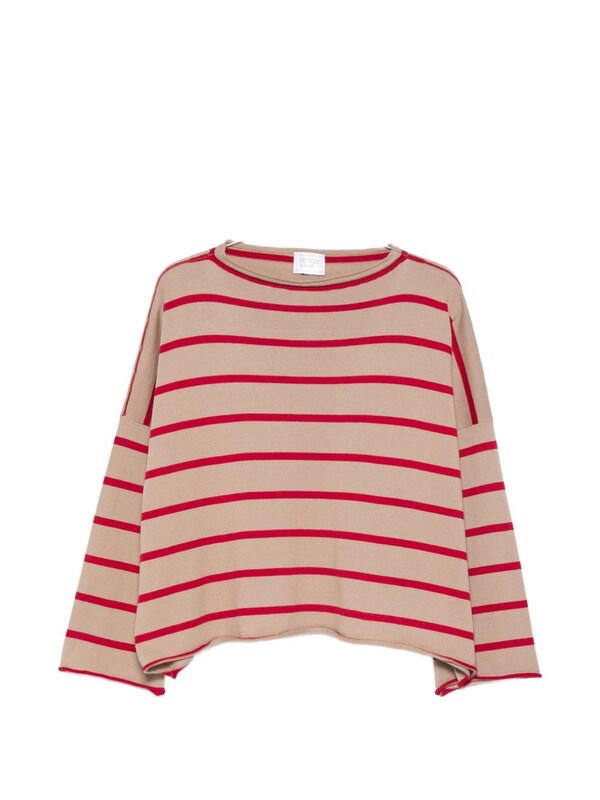  Beyou Beyou Cashmere And Cotton Striped Sweater 
