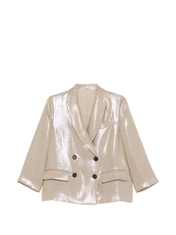  Brunello Cucinelli Brunello Cucinelli Linen Double-breasted Jacket 