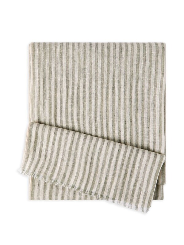  Brunello Cucinelli Brunello Cucinelli Striped Linen Scarf 