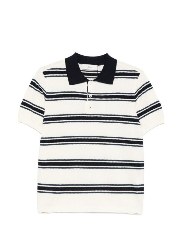  Dunst Dunst Striped Cotton Polo Shirt 