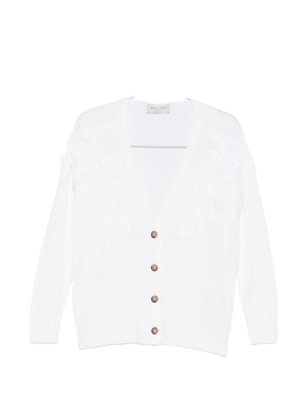  Ermanno Ermanno Cotton Blend V-necked Cardigan 