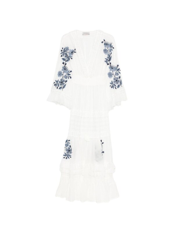  Ermanno Ermanno Embroidered Maxi Dress 