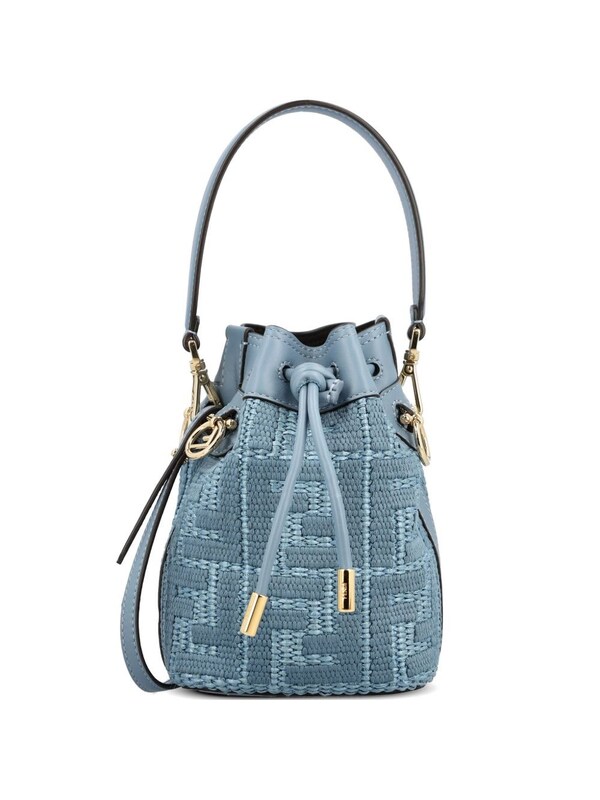  Fendi Fendi Mon Tresor Mini Straw Bucket Bag 