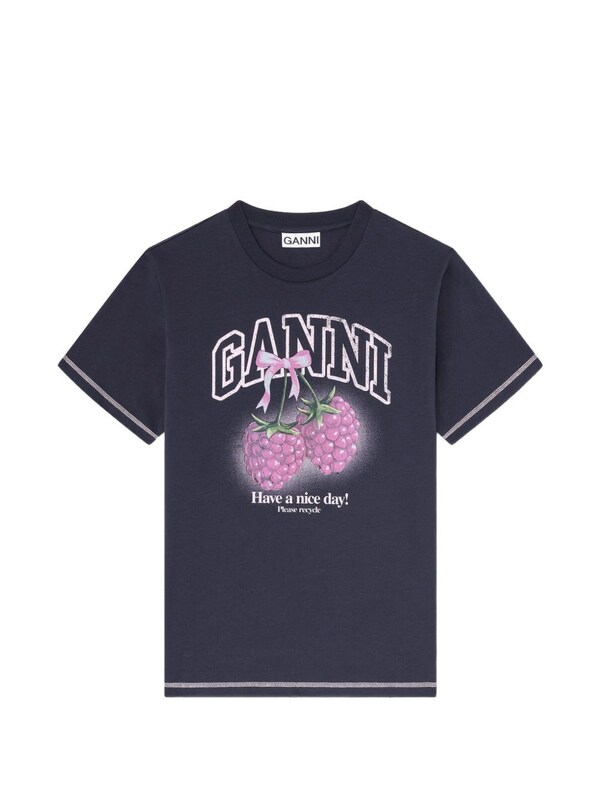  Ganni Ganni Raspberry Cotton T-shirt 