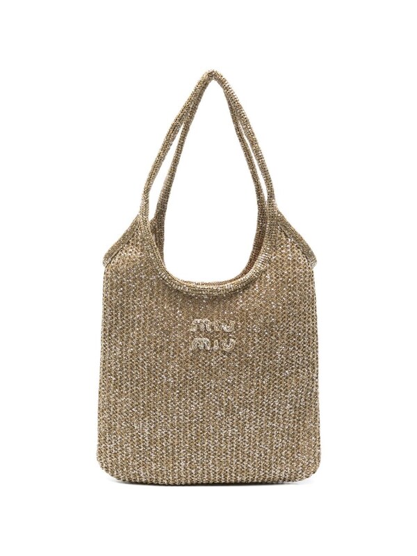  Miu Miu Miu Miu Ivy Sequined Net Shoulder Bag 