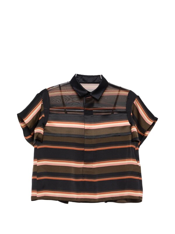  Sacai Sacai Striped Polo Shirt 
