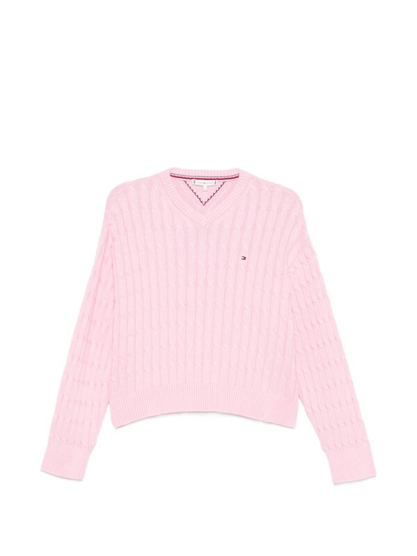  Tommy Hilfiger Tommy Hilfiger Cable Knit Sweater With Logo 