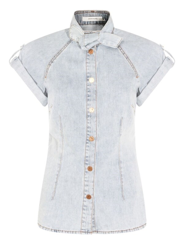  Zimmermann Zimmermann Bow-tie Denim Top 