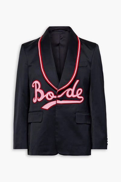  Bode - Embroidered Satin Blazer - Blue - Us 40 
