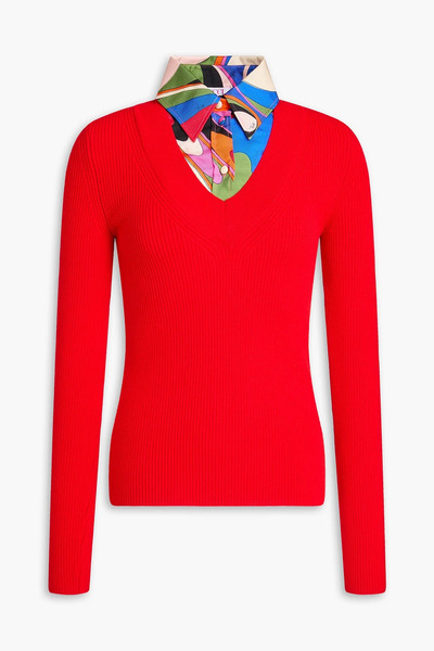  Pucci - Layered Wool-blend Sweater - Red - Xs 