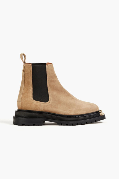 Sandro - Embellished Suede Chelsea Boots - Neutral - Eu 39 