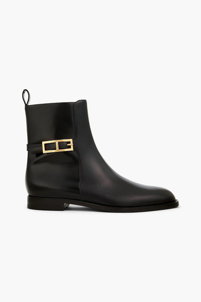  Sergio Rossi - Buckled Leather Ankle Boots - Black - Eu 36 